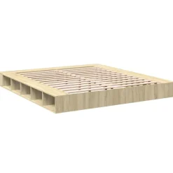vidaXL Estructura de cama madera de ingeniería 200x200 cm Roble Sonoma Outlet