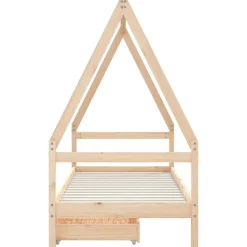 Niños vidaXL Mobiliario Para Bebés Y Niños Pequeños-Estructura de cama para niños con cajones madera pino 80x200 cm
