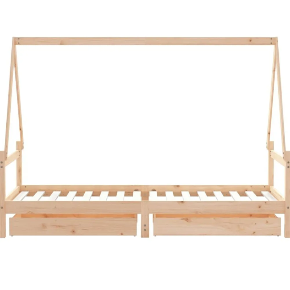 Niños vidaXL Mobiliario Para Bebés Y Niños Pequeños-Estructura de cama para niños con cajones madera pino 80x200 cm
