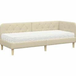 vidaXL Estructura de cama en esquina 80 x 200 cm tela Crema Hot
