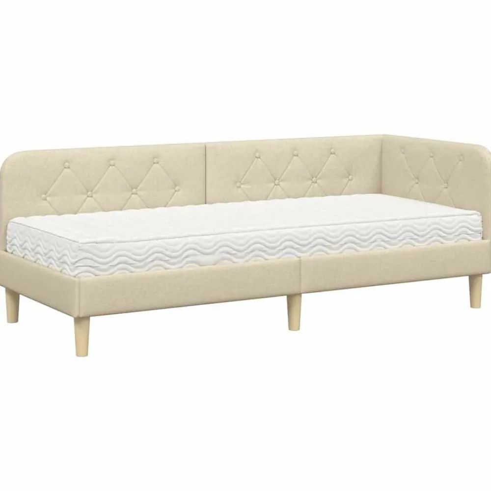 vidaXL Estructura de cama en esquina 80 x 200 cm tela Crema Hot