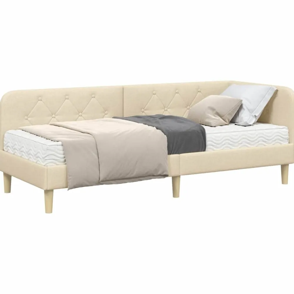 vidaXL Estructura de cama en esquina 80 x 200 cm tela Crema Hot