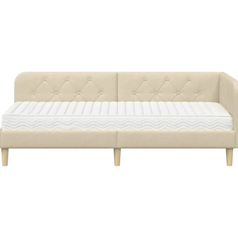 vidaXL Estructura de cama en esquina 80 x 200 cm tela Crema Hot