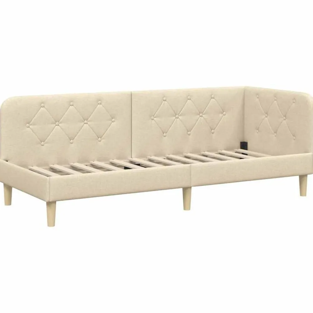 vidaXL Estructura de cama en esquina 80 x 200 cm tela Crema Hot