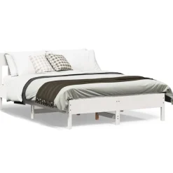 vidaXL Estructura de cama sin colchón madera de pino blanca 150x200 cm Blanco Outlet