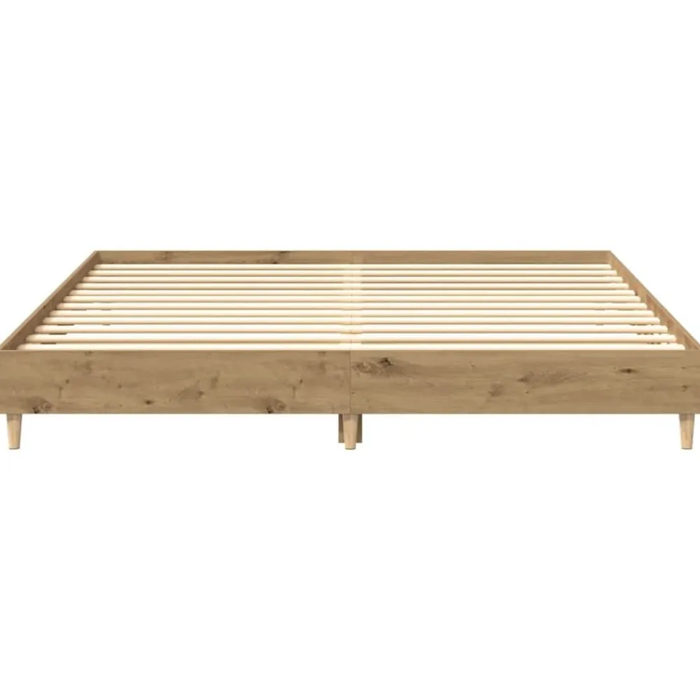 vidaXL Camas Y Accesorios-Estructura de cama sin colchón roble artesanal 200x200 cm