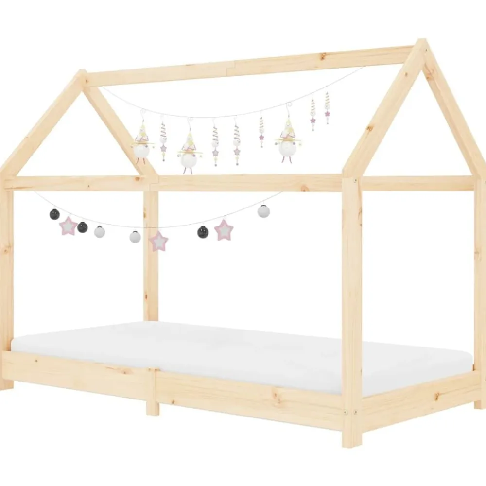 vidaXL Estructura de cama infantil de madera maciza de pino 70x140 cm Marrón Hot