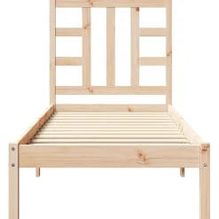 vidaXL Estructura de cama madera maciza 75x190 cm Natural Sale
