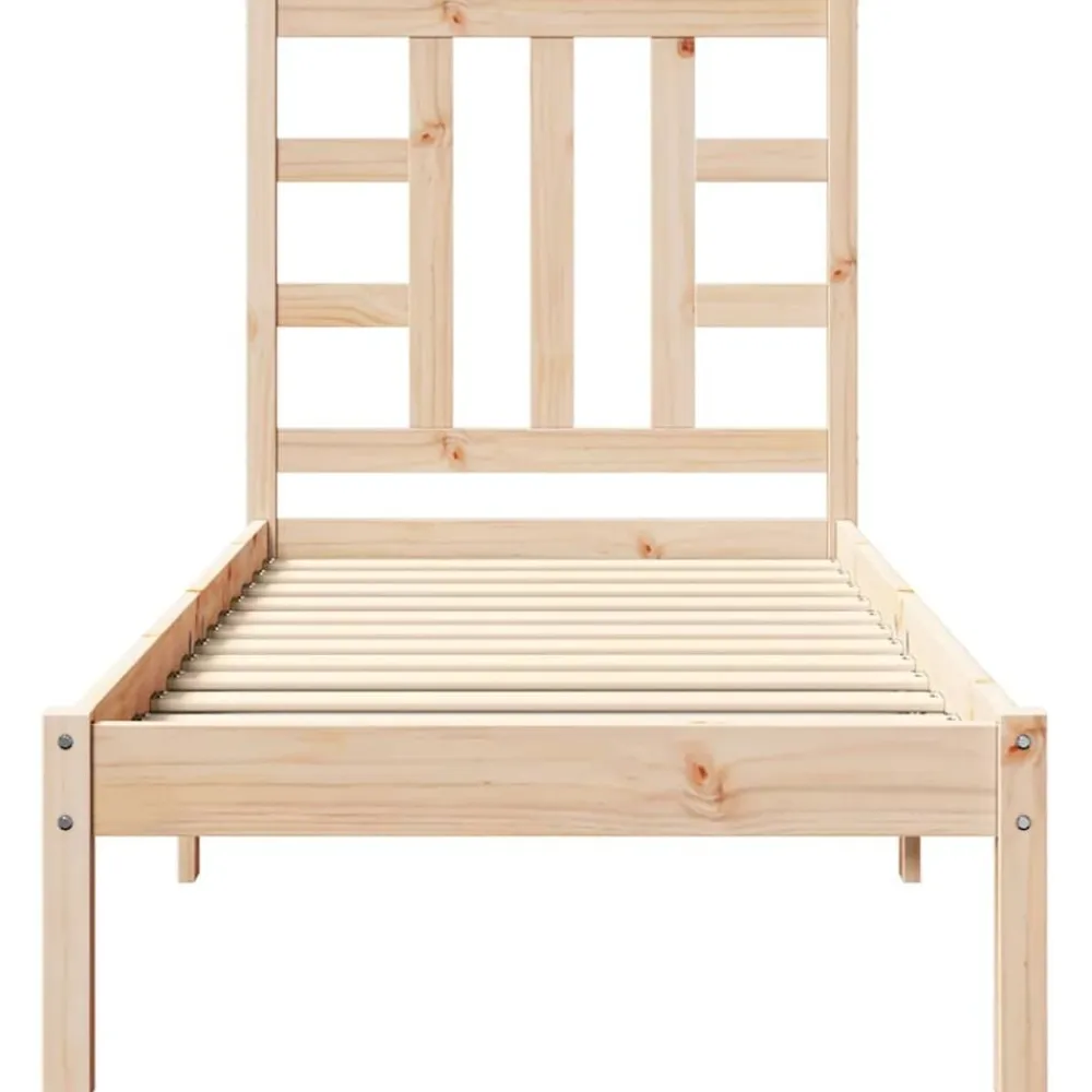vidaXL Estructura de cama madera maciza 75x190 cm Natural Sale