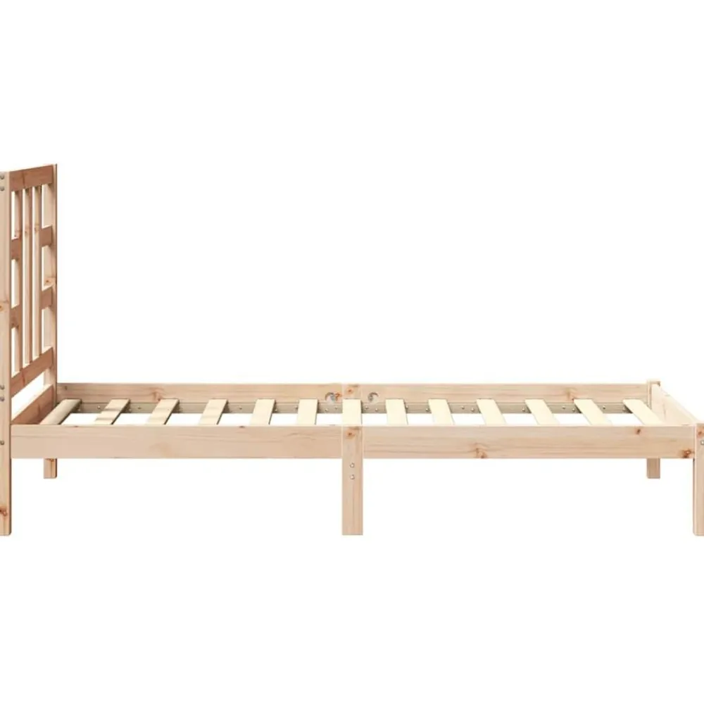 vidaXL Estructura de cama madera maciza 75x190 cm Natural Sale