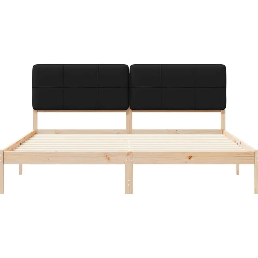 vidaXL Camas Y Accesorios-Estructura de Cama con Cabecera Tapizada Negro 180 x 200 cm