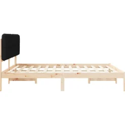 vidaXL Camas Y Accesorios-Estructura de Cama con Cabecera Tapizada Negro 180 x 200 cm