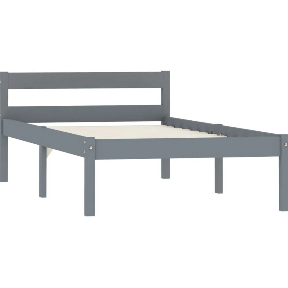 vidaXL Estructura de cama sin colchón madera de pino 90x200 cm Gris Clearance