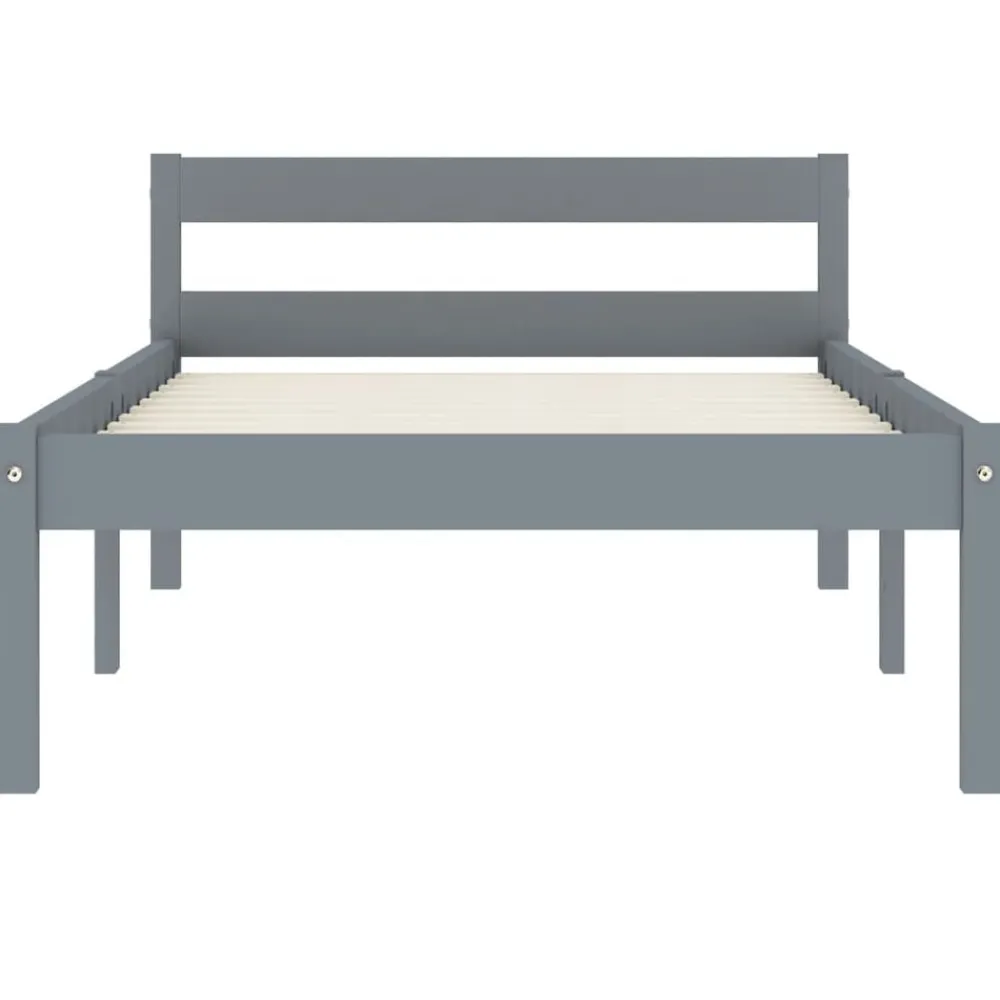 vidaXL Estructura de cama sin colchón madera de pino 90x200 cm Gris Clearance