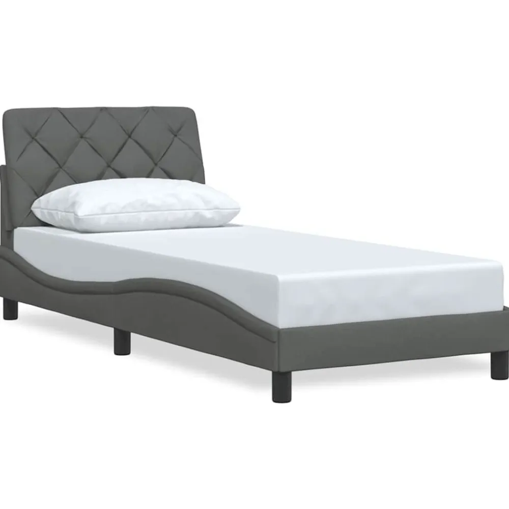 vidaXL Estructura de cama sin colchón tela 80x200 cm Gris oscuro Sale