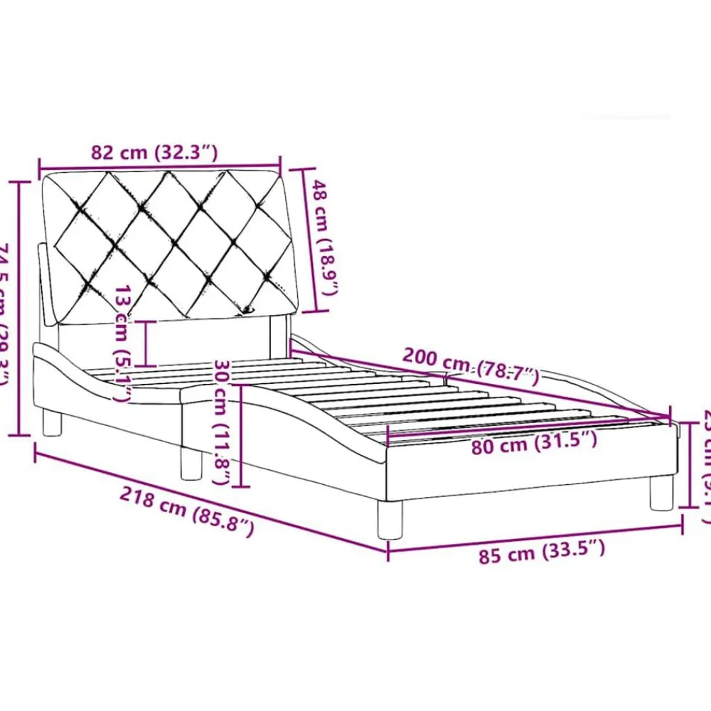 vidaXL Estructura de cama sin colchón tela 80x200 cm Gris oscuro Sale