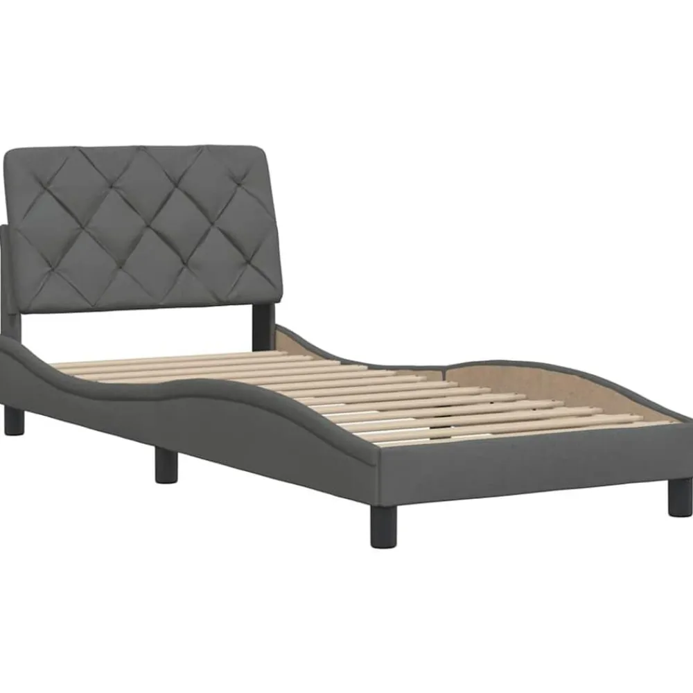 vidaXL Estructura de cama sin colchón tela 80x200 cm Gris oscuro Sale