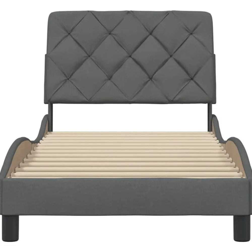 vidaXL Estructura de cama sin colchón tela 80x200 cm Gris oscuro Sale