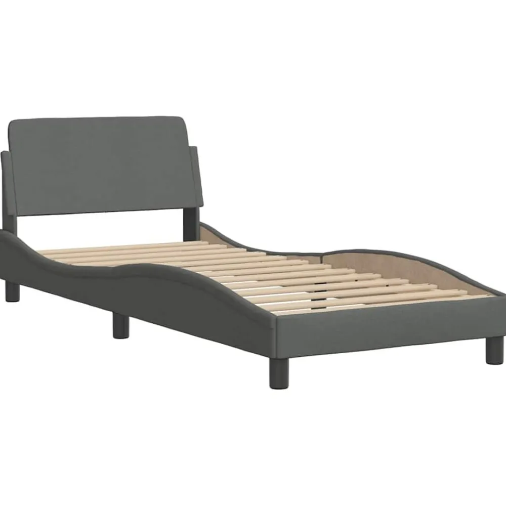 vidaXL Estructura de cama sin colchón tela 80x200 cm Gris oscuro Sale