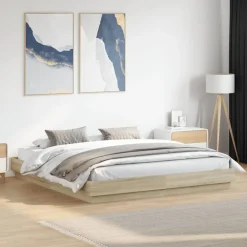 vidaXL Camas Y Accesorios-Estructura de cama madera de ingeniería 200x200 cm