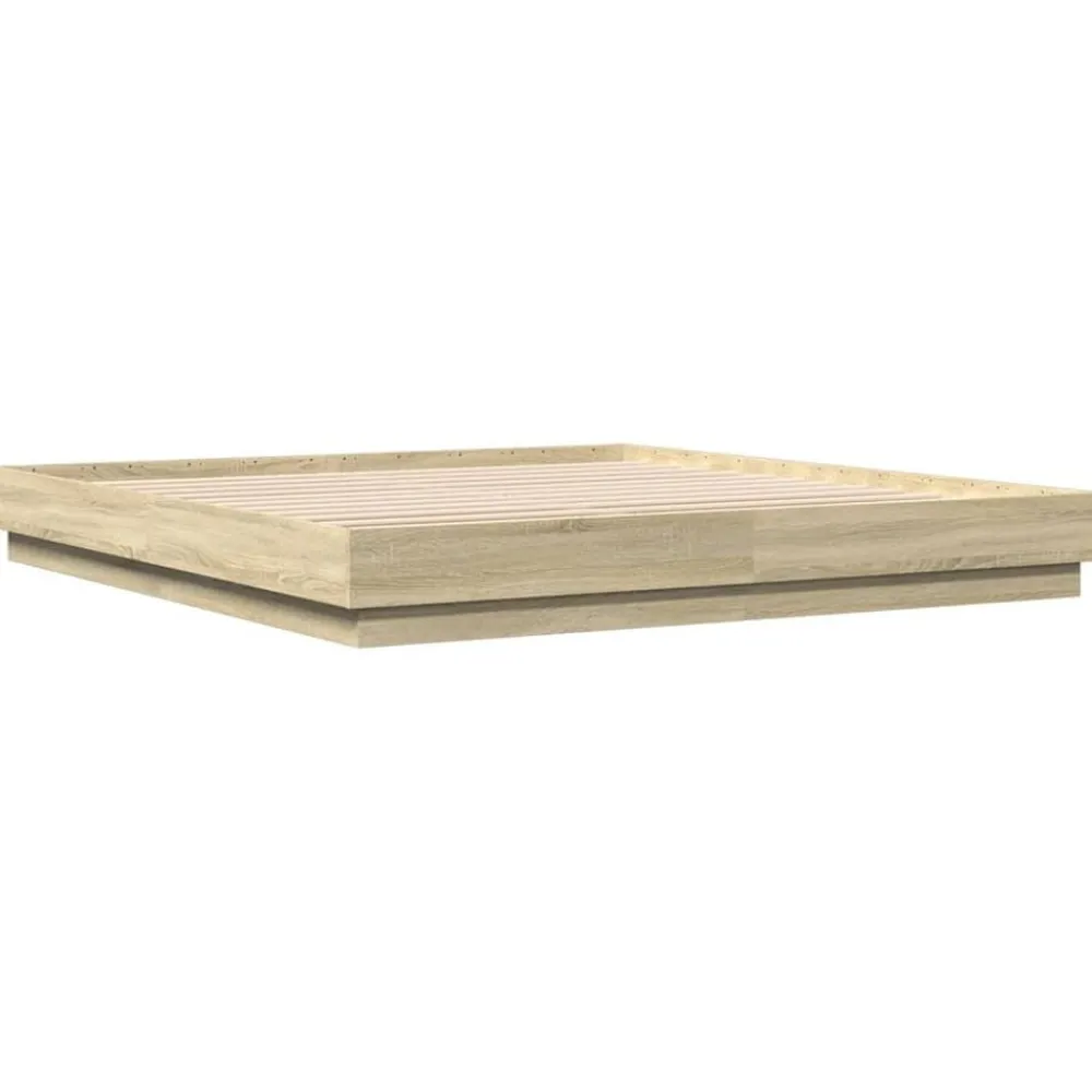 vidaXL Camas Y Accesorios-Estructura de cama madera de ingeniería 200x200 cm