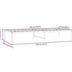 vidaXL Estructura de cama sin colchón metal 75x190 cm Negro Clearance