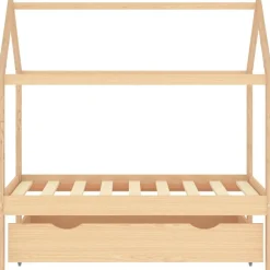 vidaXL Estructura de cama infantil con cajón madera de pino 70x140 cm Marrón Outlet