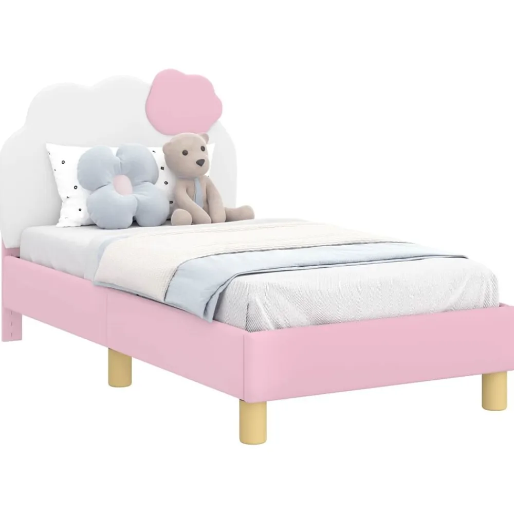 vidaXL Camas Y Accesorios-Estructura de cama para niños pequeños con cabecera PU