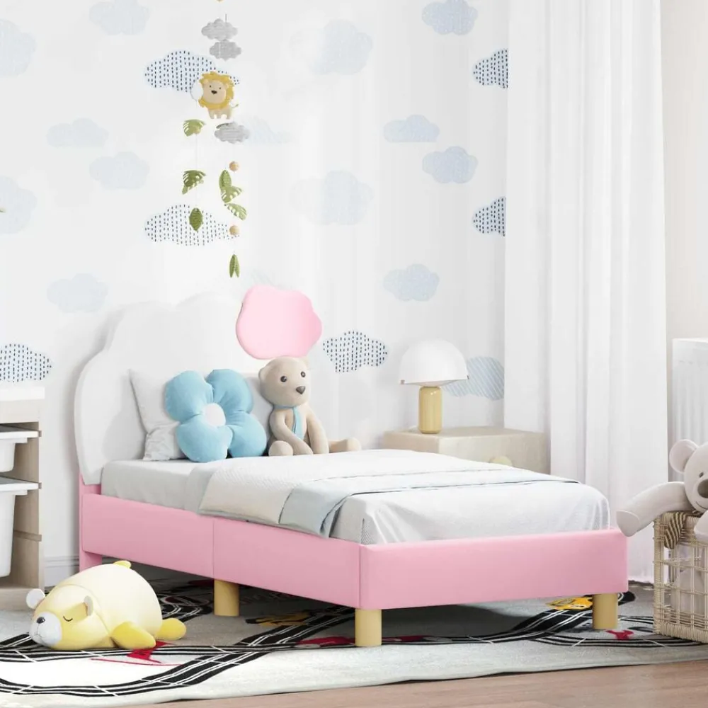 vidaXL Camas Y Accesorios-Estructura de cama para niños pequeños con cabecera PU