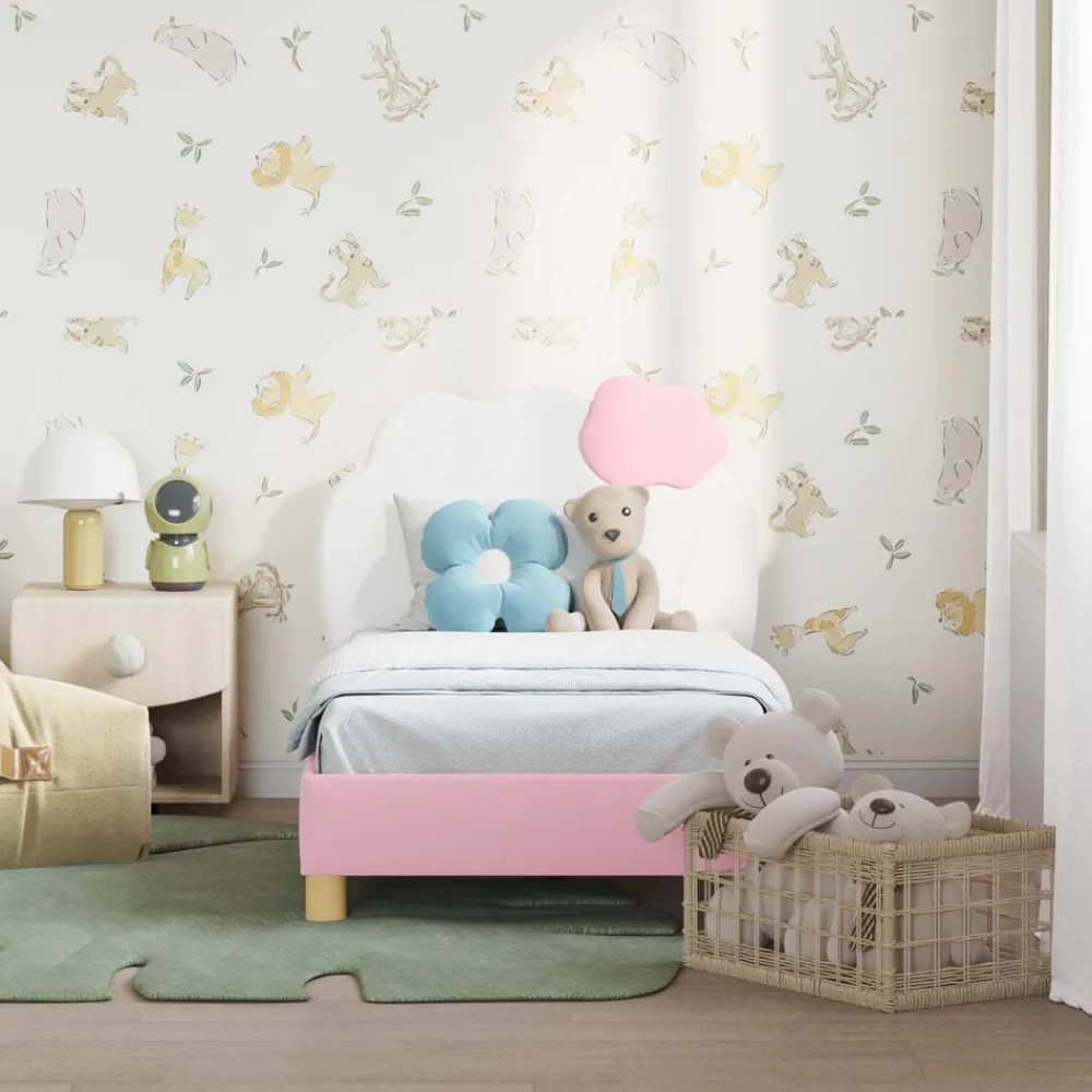 vidaXL Camas Y Accesorios-Estructura de cama para niños pequeños con cabecera PU