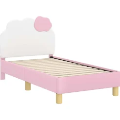 vidaXL Camas Y Accesorios-Estructura de cama para niños pequeños con cabecera PU