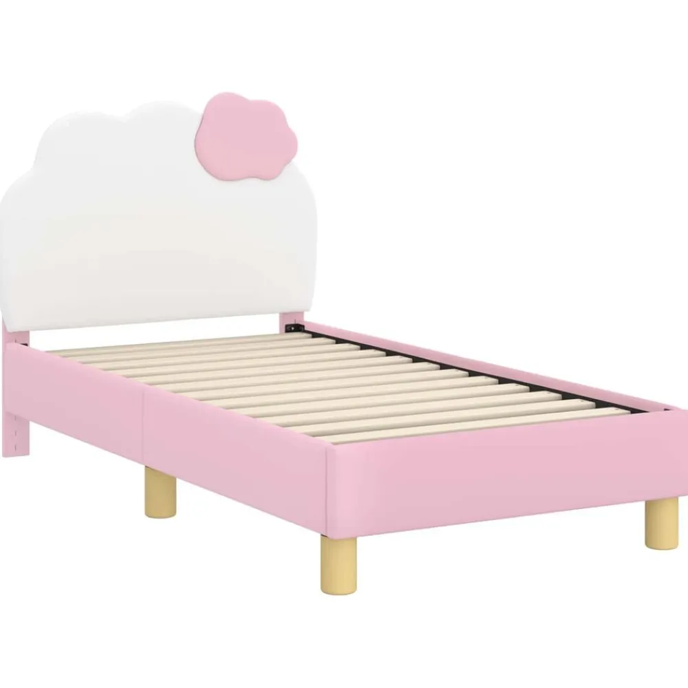 vidaXL Camas Y Accesorios-Estructura de cama para niños pequeños con cabecera PU