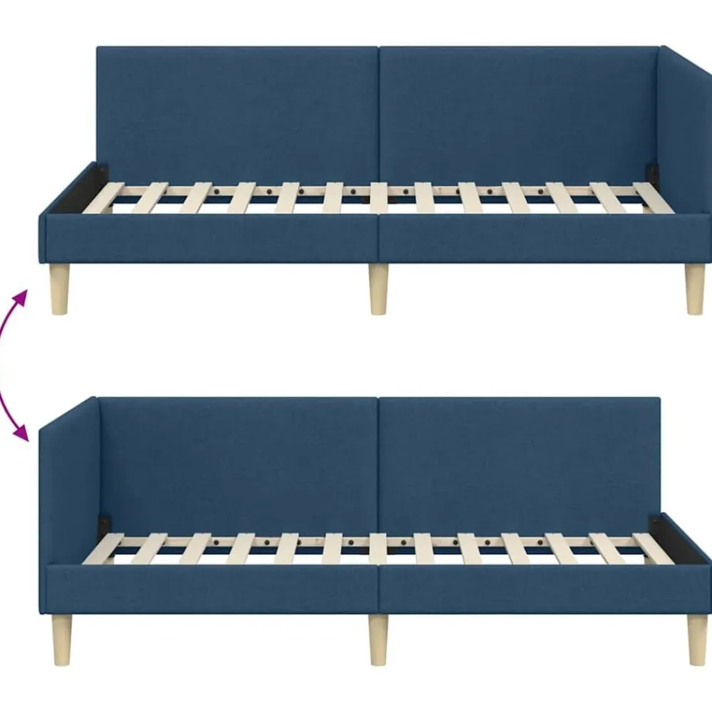 vidaXL Camas Y Accesorios-Estructura de cama en esquina con cabecera 80 cm x 200 cm