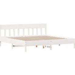 vidaXL Estructura de cama sin colchón madera maciza blanca 200x200 cm Blanco New