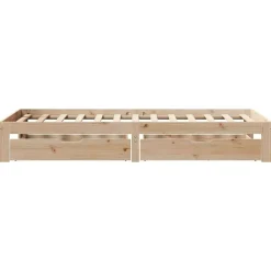 vidaXL Camas Y Accesorios-Estructura de cama con cajones madera maciza pino 75x190 cm
