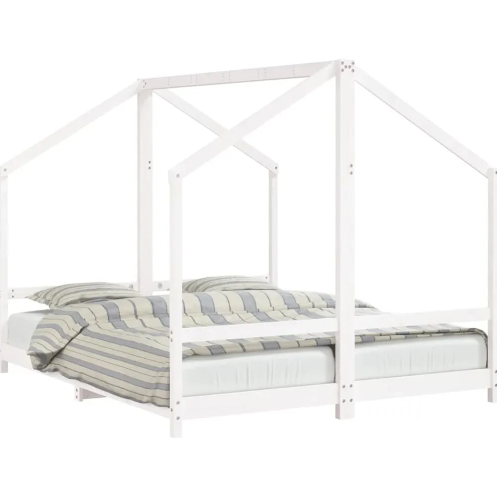 Niños vidaXL Mobiliario Para Bebés Y Niños Pequeños-Estructura de cama para niños madera pino 2x(80x200) cm