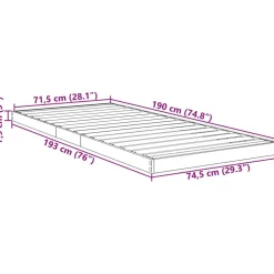 vidaXL Camas Y Accesorios-Estructura de Cama de Suelo Madera vieja 75 x 190 cm