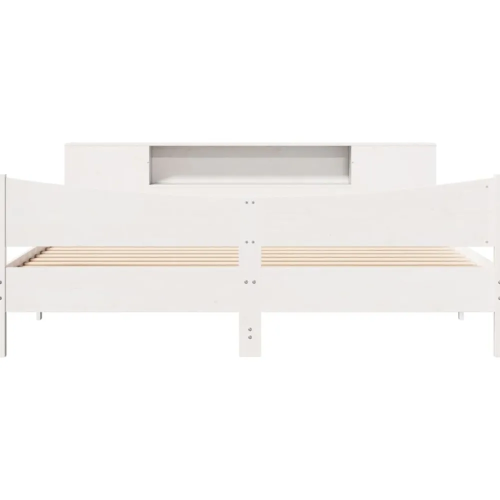 vidaXL Estructura de cama sin colchón madera maciza blanca 200x200 cm Blanco Clearance