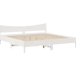 vidaXL Estructura de cama sin colchón madera maciza blanca 200x200 cm Blanco Clearance
