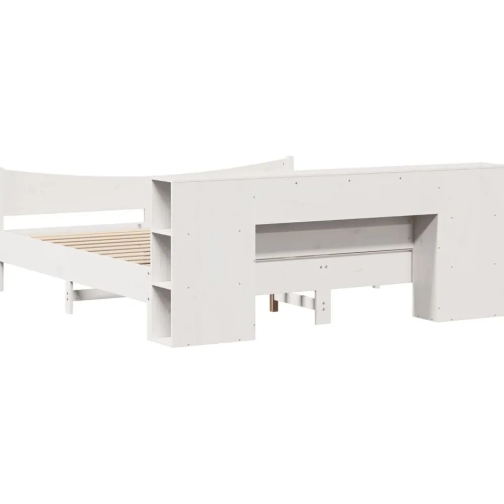 vidaXL Estructura de cama sin colchón madera maciza blanca 200x200 cm Blanco Clearance