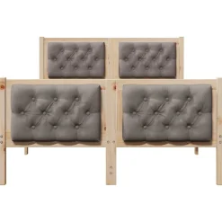 vidaXL Camas Y Accesorios-Estructura de cama Taupé 120 x 200 cm Madera de pino macizo