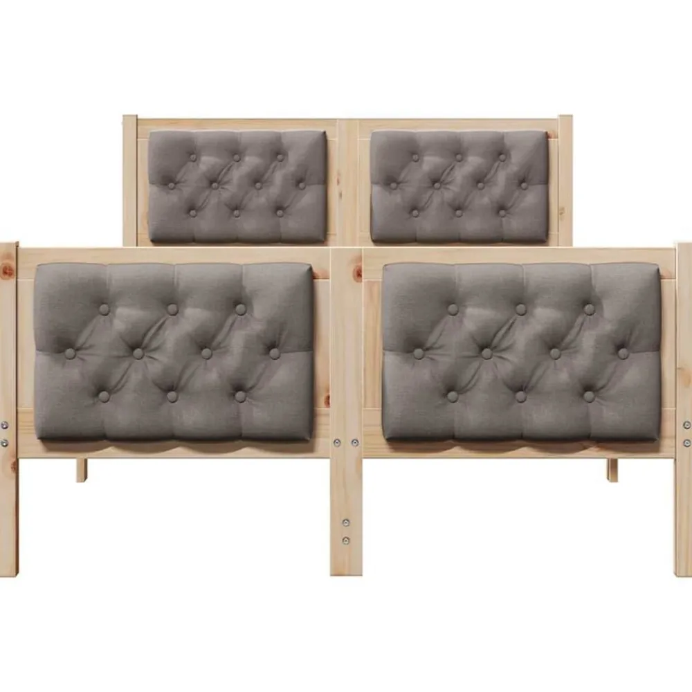 vidaXL Camas Y Accesorios-Estructura de cama Taupé 120 x 200 cm Madera de pino macizo