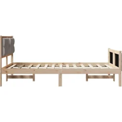 vidaXL Camas Y Accesorios-Estructura de cama Taupé 120 x 200 cm Madera de pino macizo