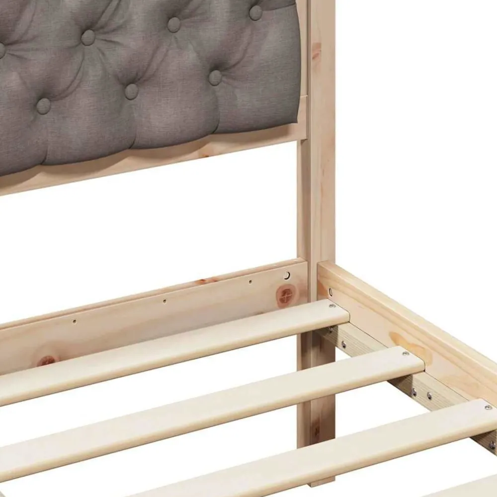 vidaXL Camas Y Accesorios-Estructura de cama Taupé 120 x 200 cm Madera de pino macizo
