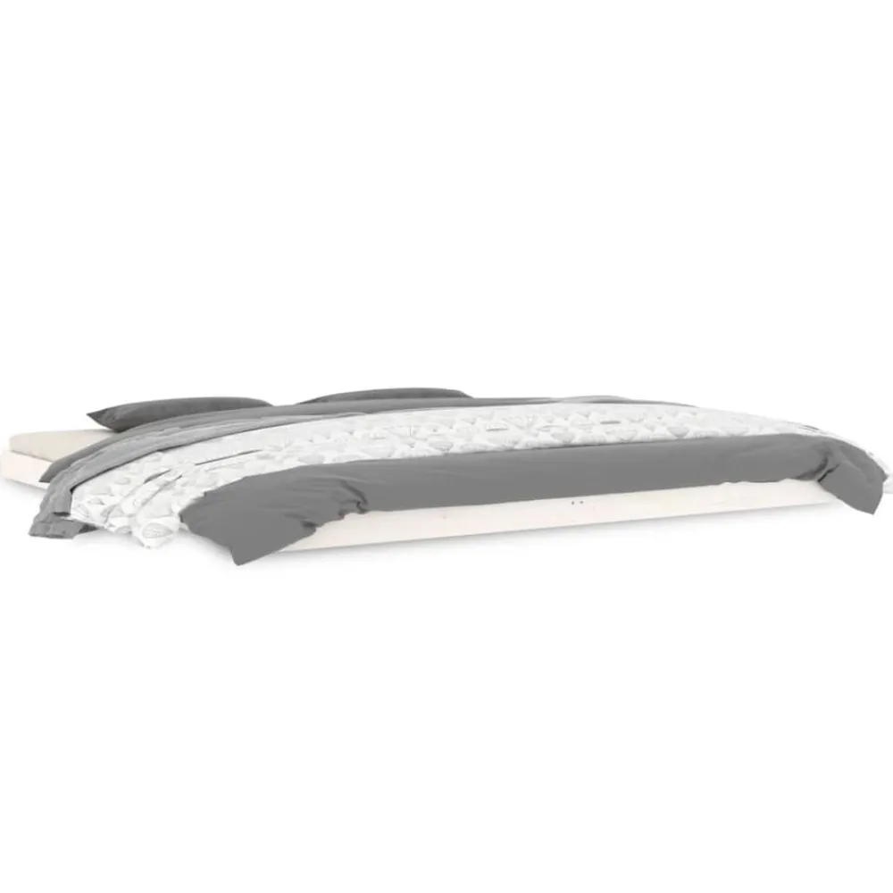 vidaXL Estructura de cama sin colchón madera maciza blanca 200x200 cm Blanco Discount
