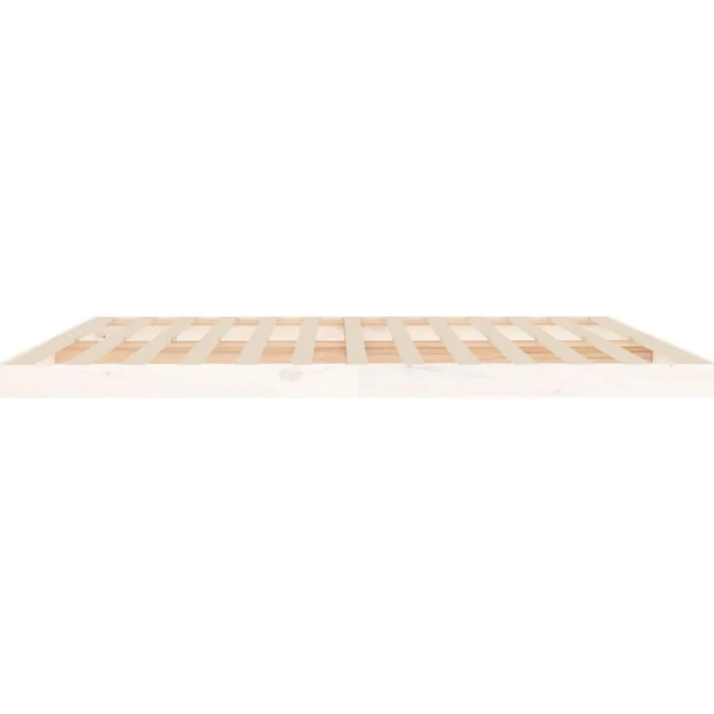 vidaXL Estructura de cama sin colchón madera maciza blanca 200x200 cm Blanco Discount