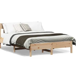 vidaXL Estructura de cama sin colchón madera de pino blanco 150x200 cm Natural Sale