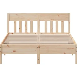 vidaXL Estructura de cama sin colchón madera de pino blanco 150x200 cm Natural Sale