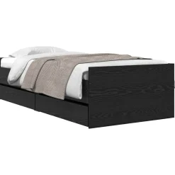 vidaXL Estructura de cama con cajón 100 x 200 cm Roble negro Hot
