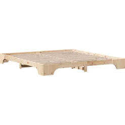 vidaXL Estructura de cama 200 x 200 cm Madera de pino macizo Natural Sale